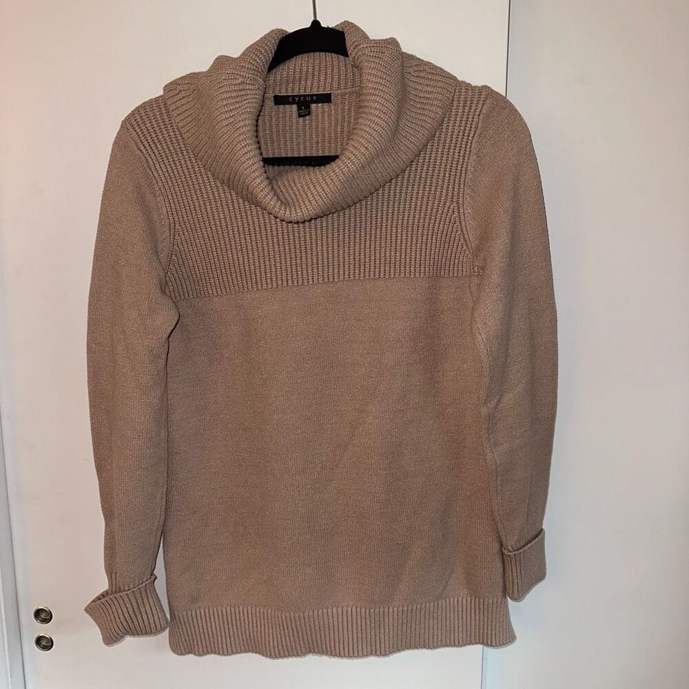 Cyrus Womens Cowl Neck Sweater Dusty Blush Pink Size Large GUC